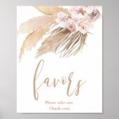 Pampas-Gras-Boho-Favoriten-Zeichen Poster (Vorne)