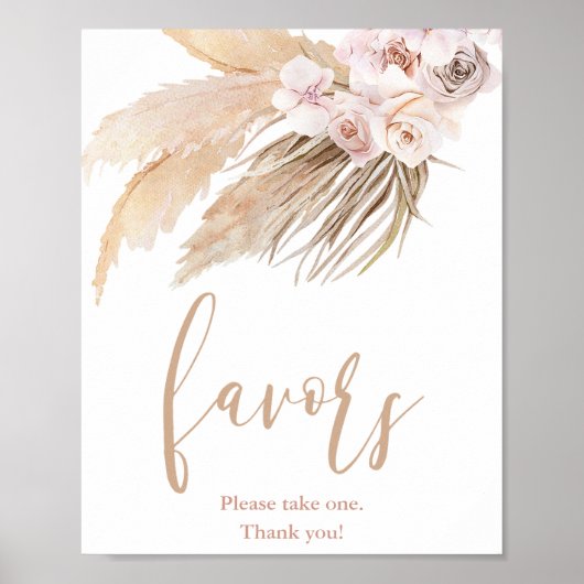 Pampas-Gras-Boho-Favoriten-Zeichen Poster (Vorne)