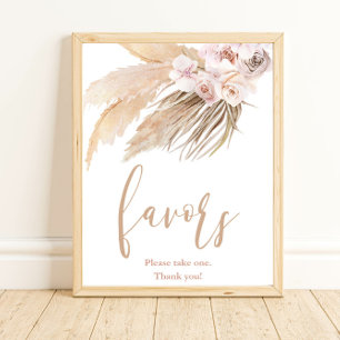 Pampas-Gras-Boho-Favoriten-Zeichen Poster