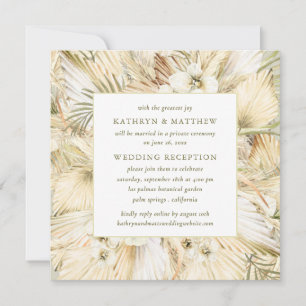 Pampas Gras Boho Floral Hochzeitsempfang Einladung