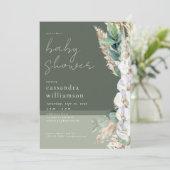 Pampas Gras Boho Florales Babyshower Einladung (Stehend Vorderseite)