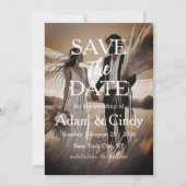 Pampas Gras boho speichern Daten Einladung (Vorderseite)