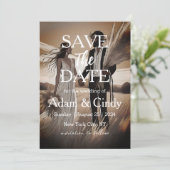 Pampas Gras boho speichern Daten Einladung (Stehend Vorderseite)