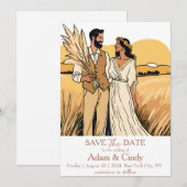 Pampas Gras boho speichern Daten Einladung (Vorne/Hinten)