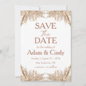 Pampas Gras boho speichern Daten Einladung (Vorderseite)