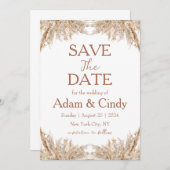 Pampas Gras boho speichern Daten Einladung (Vorne/Hinten)