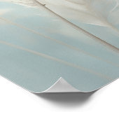 Pampas Gras Botanischer Kunstposter | Sanftes Blau Poster (Ecke)