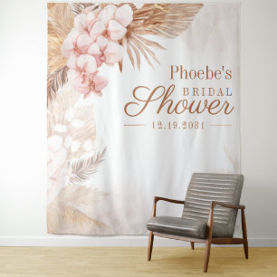 Pampas-Gras-Brautabschiedsfoto-Studio-Hintergrund Wandteppich