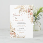 Pampas Gras Brautparty Einladung (Stehend Vorderseite)