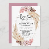 Pampas-Gras-Brautparty, getrocknet Einladung (Vorne/Hinten)