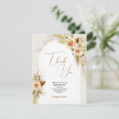 Pampas Gras Dankeskarte (Stehend Vorderseite)