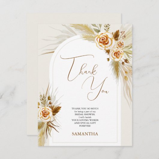 Pampas Gras Dankeskarte (Vorne/Hinten)