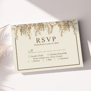 Pampas Gras erdige bohemianische exotische Hochzei RSVP Karte