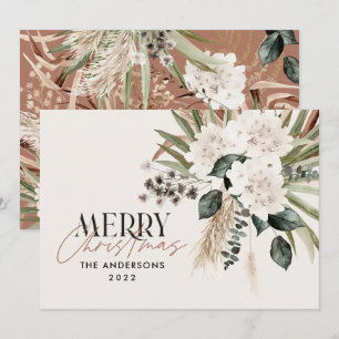 Pampas gras eucalyptus moody modern boho elegant feiertagskarte