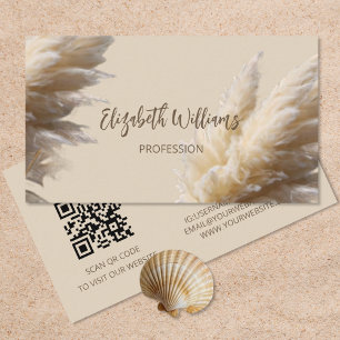 Pampas Gras Foto Realistisch QR Code Visitenkarte