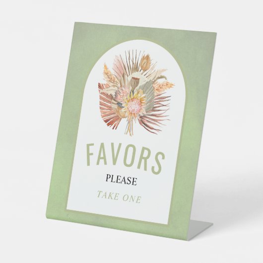 Pampas-Gras-Gastgeschenke Hochzeiten, getrocknet Sockelschild (Vorderseite)