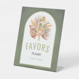 Pampas-Gras-Gastgeschenke Hochzeiten, getrocknet Sockelschild