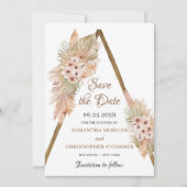 Pampas Gras getrocknet Palm Arch Pinselstrich Orch Save The Date (Vorderseite)