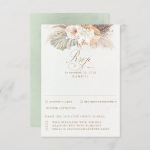 Pampas Gras getrocknete Foliage Hochzeit RSVP