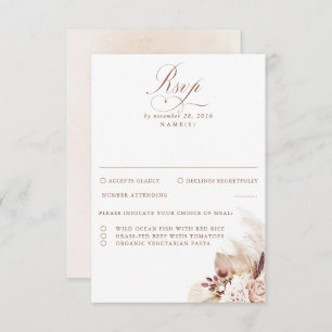 Pampas Gras getrocknete Foliage Hochzeit RSVP