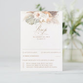 Pampas Gras getrocknete Foliage Hochzeit RSVP Karte (Stehend Vorderseite)