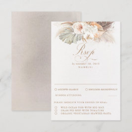 Pampas Gras getrocknete Foliage Hochzeit RSVP Karte