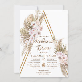 Pampas Gras getrocknete Palmblüte Rose Gold Probe Einladung