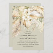 Pampas Gras Getrocknete Wüste Blume feierliche Hoc Einladung (Vorne/Hinten)