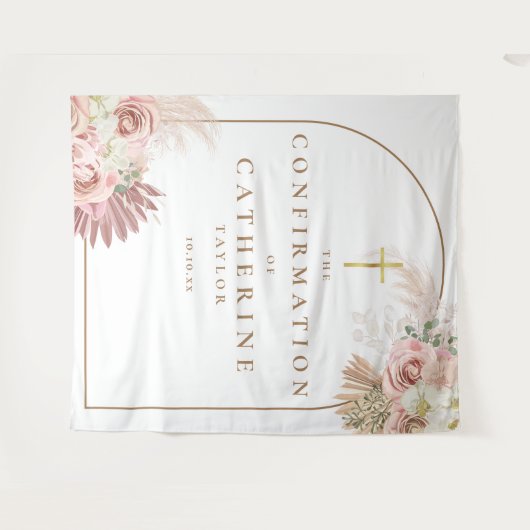 Pampas Gras Konfirmationsfoto Hintergrund Wandteppich (Vorderseite (Horizontal))