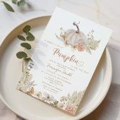 Pampas Gras Kürbis Babydusche Einladung