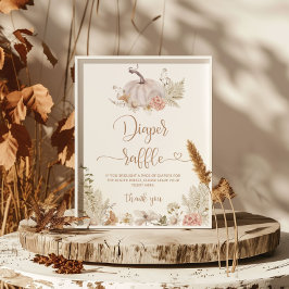 Pampas Gras Kürbis-Windelkreuz-Plakat Poster