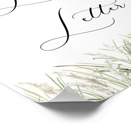 Pampas-Gras-Liebe am Strand Poster (Ecke)