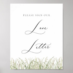 Pampas-Gras-Liebe am Strand Poster