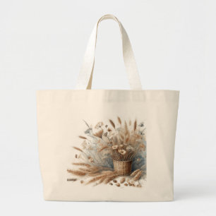 Pampas Gras Modern Boho Floral für Herbst & Herbst Jumbo Stoffbeutel