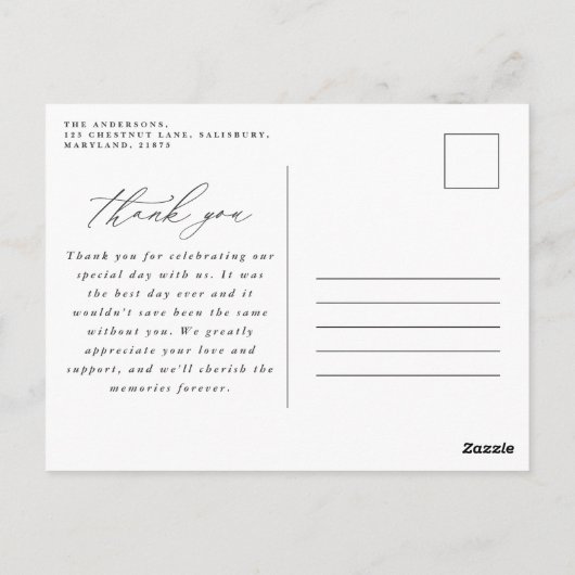 Pampas Gras Moderne botanische Böhmische Hochzeitp Postkarte (Rückseite)