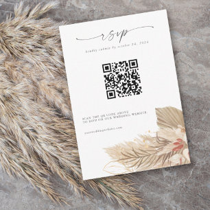 Pampas Gras Palm Wasserfarbe RSVP Karte