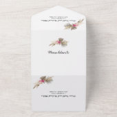 Pampas Gras Palme Blätter Rose Terracotta Hochzeit All In One Einladung (Außenbereich)