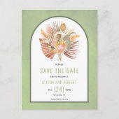 Pampas Gras, Palmen Blätter Salbei Save the Date Postkarte (Vorderseite)