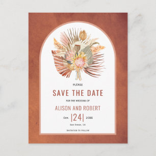 Pampas Gras, Palmen Blätter Save the Date Postkarte