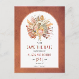 Pampas Gras, Palmen Blätter Save the Date Postkarte