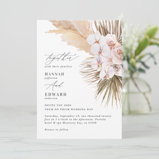 Pampas gras palmenblättrig orchid moderne rustikal (Stehend Vorderseite)