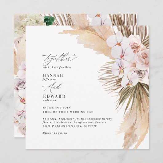 Pampas gras palmenblättrig orchid moderne rustikal (Vorne/Hinten)