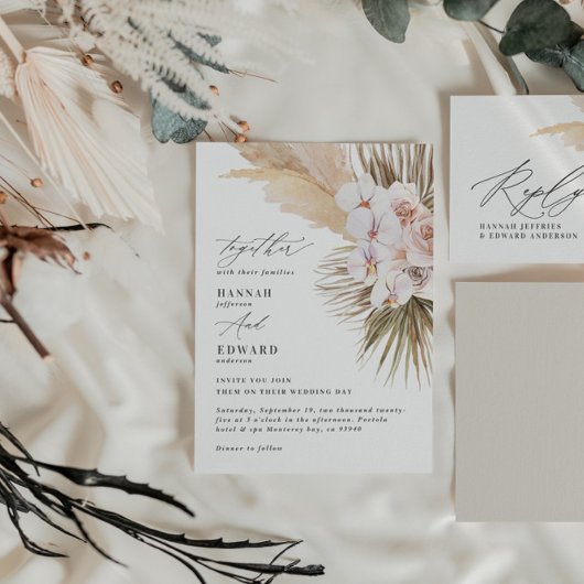 Pampas gras palmenblättrig orchid moderne rustikal