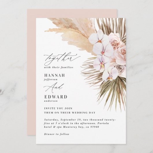 Pampas gras palmenblättrig orchid moderne rustikal (Vorne/Hinten)