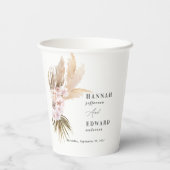 Pampas gras palmenblättrig orchid rustikale Hochze Pappbecher (Rückseite)