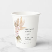 Pampas gras palmenblättrig orchid rustikale Hochze Pappbecher (Vorderseite)