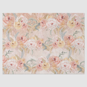 Pampas Gras Peony Floral Wasserfarbe Rosa Ti Seidenpapier