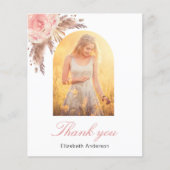 Pampas Gras rosa Blumengeburt Vielen Dank (Vorderseite)