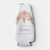 Pampas-Gras-Rosa-Blüten Boho-Junggeselinnen-Abschi Flaschenkühler (Vorderseite)