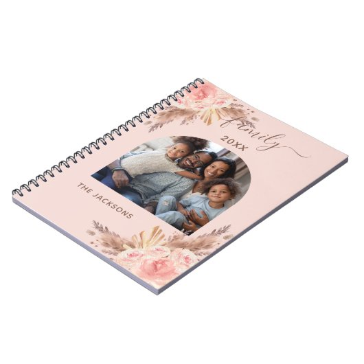 Pampas Gras Rosa Blütengewächse Foto Notizblock (Linke Seite)